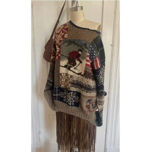 90’s Polo Ralph Lauren Men’s Patchwork Ski Sweater